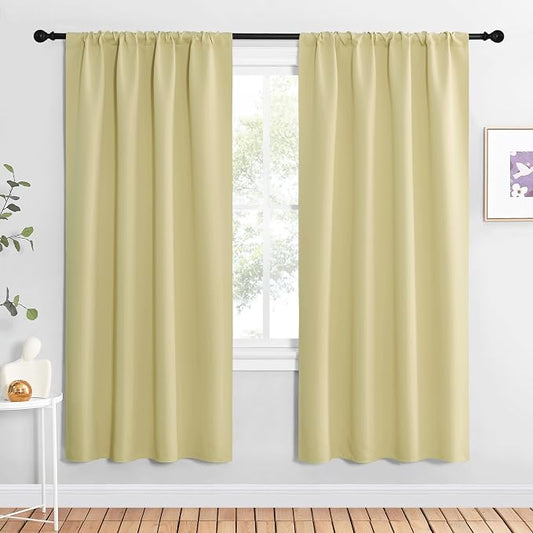 NICETOWN Blackout Curtains for Living Curtains, Paler Yellow, 2 Panels by NICETOWN