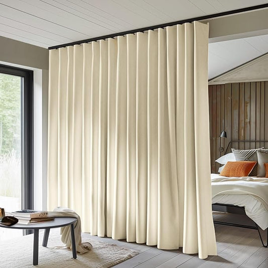 MaKefeile Room Divider Curtains Total Blackout Privacy Curtain Panel Room by Makefeileshade