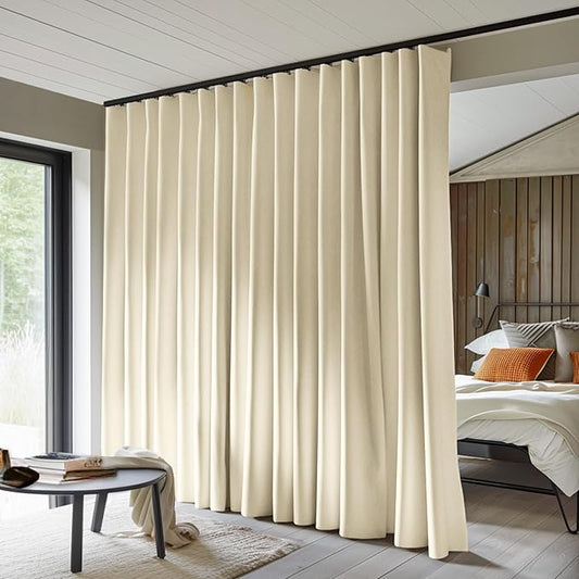 MaKefeile Room Divider Curtains Total Blackout Privacy Curtain Panel Room by Makefeileshade