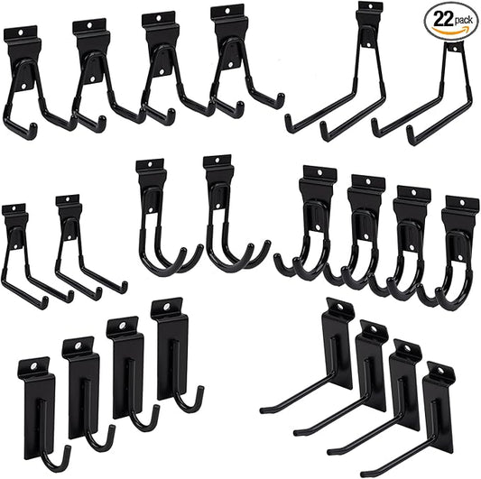 Slatwall Accessories 22 PCS Heavy Duty Garage Hooks Slatwall Panel Hooks Slat by FRAYSCENT