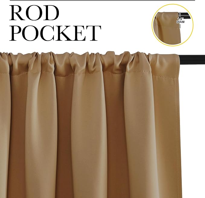 NICETOWN Kitchen Curtains, Short Blackout Drapes, 34 in x 45 in, Thermal - Image 2