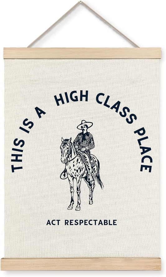 Foritho Funny Western Cowboy Poster Wall Art Framed, This Is A High Class Place by Unknown
