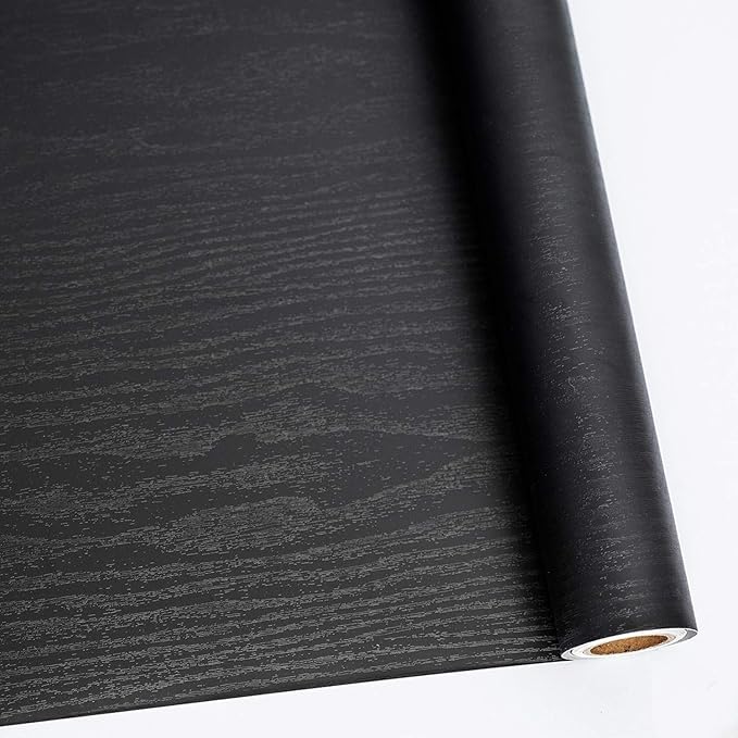 Abyssaly Peel and Stick Wallpaper Black Wood Contact Paper Decorative by Abyssaly