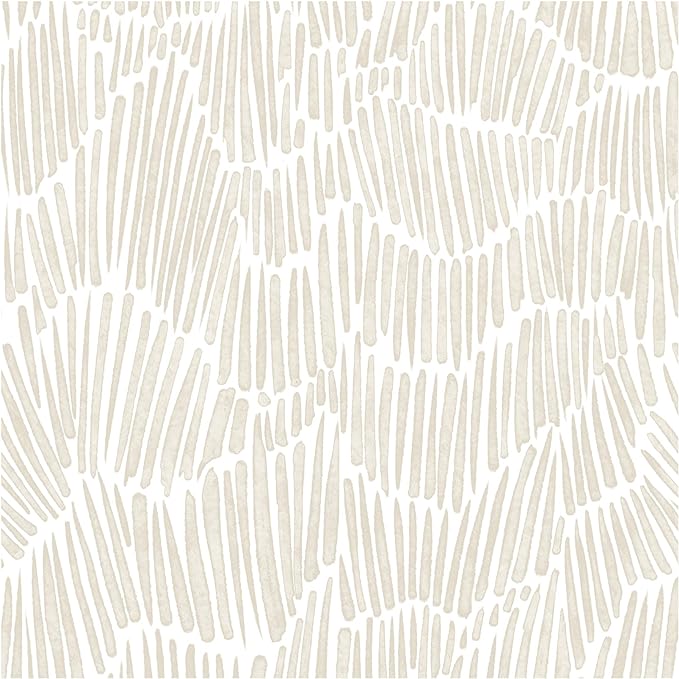 Theper Beige Striped Wall Paper Peel and Stick Wallpaper Modern 17.3"×787" Boho by Theper