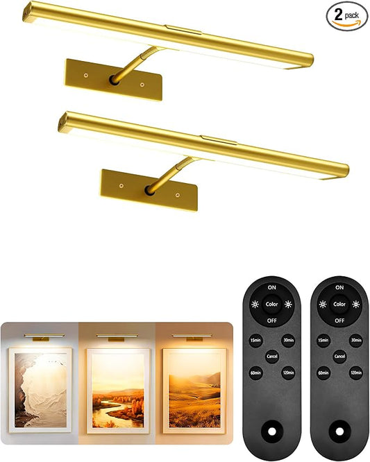 EZVALO Picture Light for Wall, 4800mAh Rechargeable Wireless Remote, Dimmable by EZVALO
