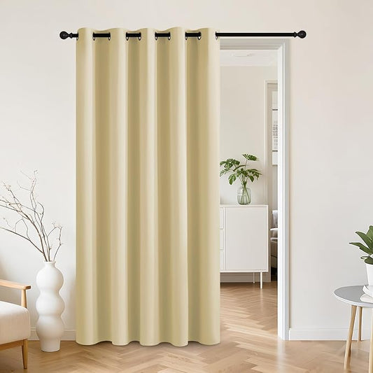 RYB HOME Beige 100% Blackout Curtains by RYBHOME