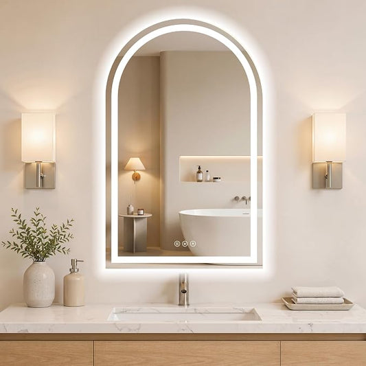 Arched LED Bathroom Mirrors by WISSMILESHOME