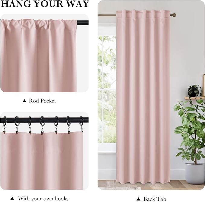 RYB HOME 100% Blackout Short Curtains - Image 2