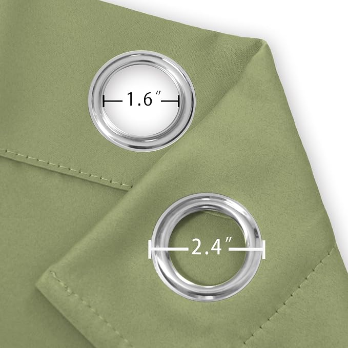 LEMOMO Blackout Curtains 42 x 63 inch/Sage Green Curtains Set of 2 - Image 5