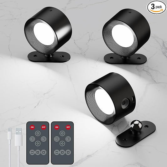 AKSDA 3Pack Battery Operated Wall Sconce, 3 Color Modes 3 Brightness Levels by AKSDA