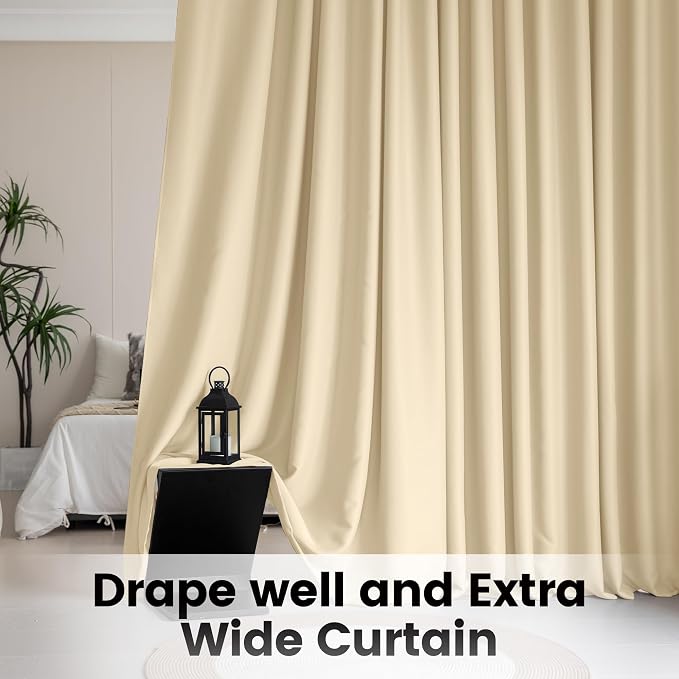 Back Tab Room Divider Curtains, Extra Wide Theater Curtains - Image 3