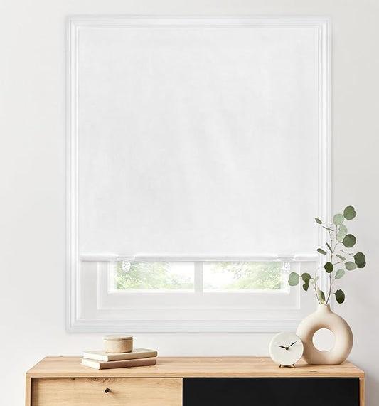 LazBlinds 100% Blackout Roller Shades, No Tools No Drill Cordless Blinds by LazBlinds