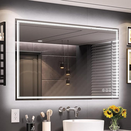 Ratsamee 48x36 Inch LED Bathroom Mirror by RATSAMEE