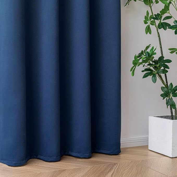 IGEMAEVE Navy Blue Blackout Curtains 96 Inch Length 2 Panels Set, Grommet - Image 5