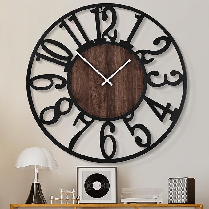 1st owned Wall Clock for Living Room -16" Silent Non Ticking, Battery Operated by Wallclockdecor