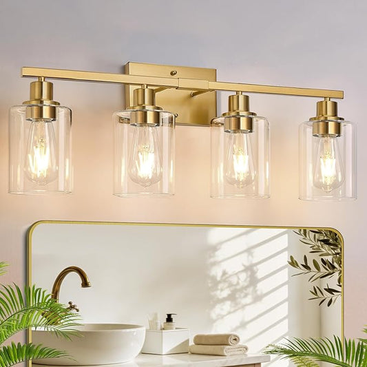 MOKATNG 4-Light Bathroom Light Fixtures, Vanity Light by Bathroomlightfixtures