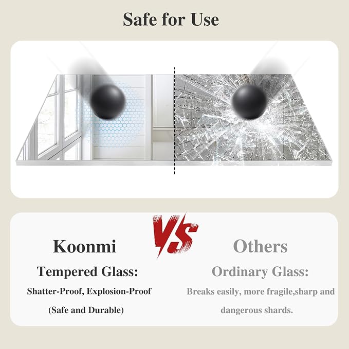 Koonmi Silver Rectangle Wall Mirror, 30x36 Inch Bathroom Mirror, Aluminum Frame - Image 5