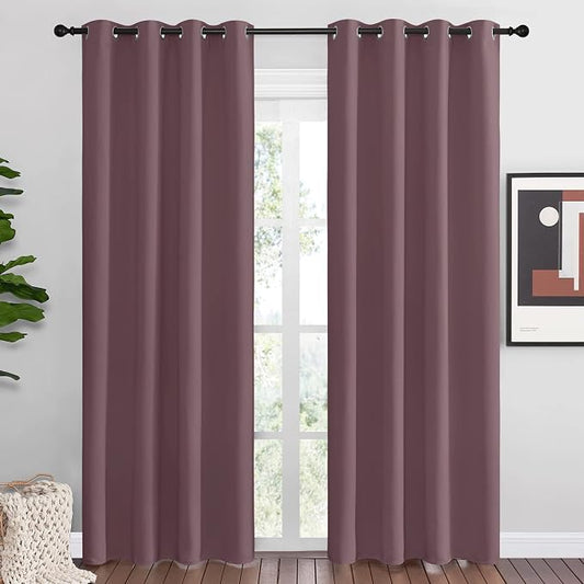 NICETOWN Dry Rose Blackout Curtains 86" Long by NICETOWN