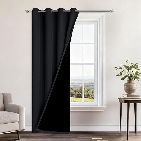 Yakamok 100% Blackout Curtains 96 Inches Long, 2 Thick Layers Heat and Full by Yakamok