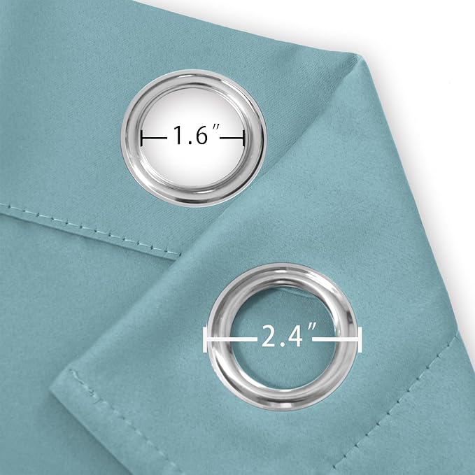LEMOMO Blackout Curtains 52 x 108 inch/Stone Blue Curtains Set of 2 - Image 5