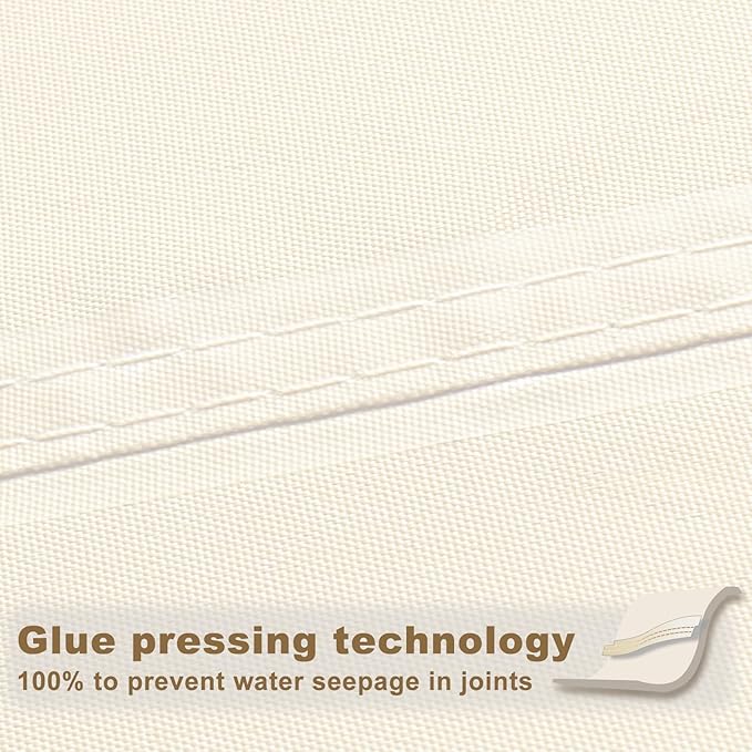 SUNNY GUARD Waterproof Sun Shade Sail 17'x17'x17' Cream Triangle UV Block Sunshade for Backyard Yard Deck Patio Garden Outdoor Activities and Facility(Customized)