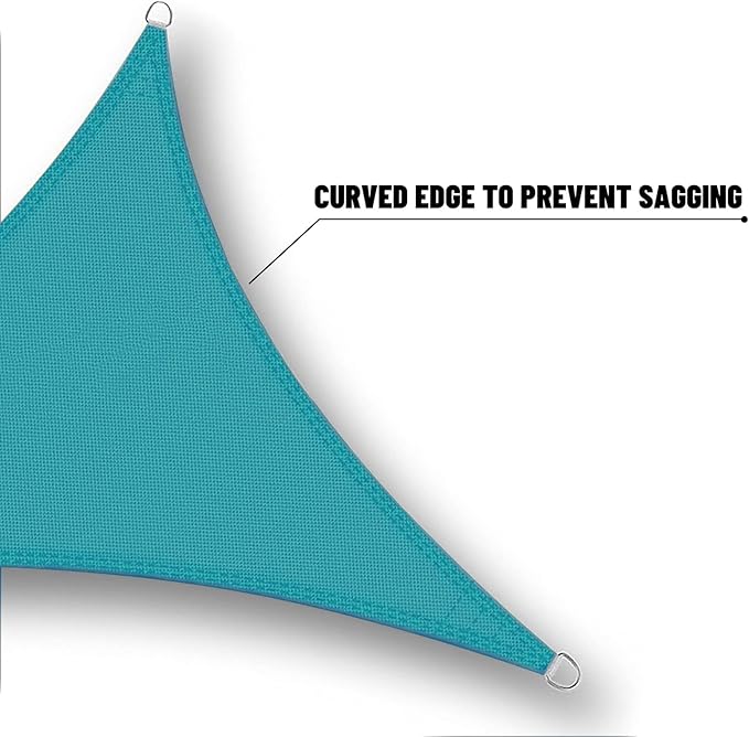 SUNNY GUARD Waterproof Sun Shade Sail 9'x12'x15' Turquoise Blue Right Triangle UV Block Sunshade for Backyard Yard Deck Patio Garden Outdoor Activities and Facility(Customized)
