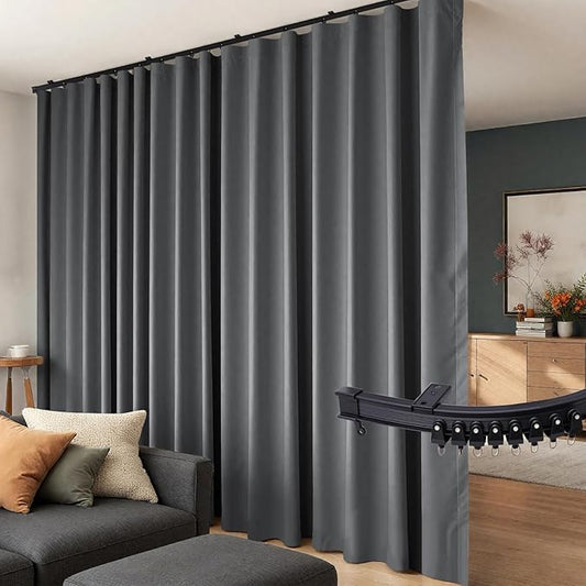 Room Dividers Curtains Flexible Ceiling Tracks set Curtain track Ceiling Mount by Hoeflife