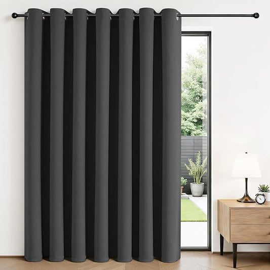 Joydeco Blackout Patio Sliding Door Curtains 90 Inches Long, Grommet Privacy by JOYDECO