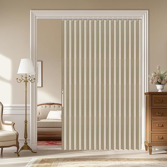 AJAZZ 100% Blackout Folding Door Accordion Door Closet Doors Curtain Invisible by AJAZZ