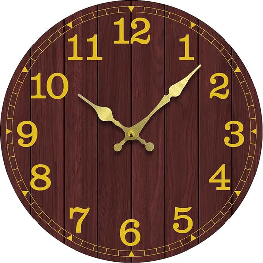 Wall Clock, Modern Wall Clocks Battery Operated, Silent Non Ticking Rustic by wallclock