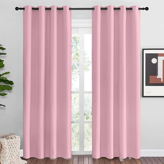 NICETOWN Crystal Pink Blackout Curtains Grommet by NICETOWN