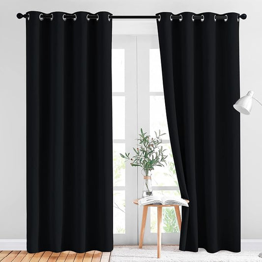 NICETOWN Black Out Dooway Curtain 80 inches Long, Grommet Thermal Insulated by NICETOWN