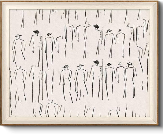 VIYYIEA Framed Wall Art for Living Room, Sketch Canvas Prints, Minimalist Home by VIYYIEAART