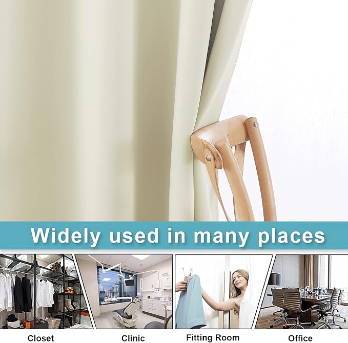 RYB HOME Privacy Room Divider Curtains Extra Wide Blackout Drapes Noise & Odor - Image 5