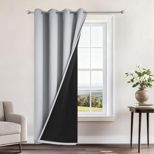 Yakamok 100% Blackout Curtains 96 Inches Long, 2 Thick Layers Heat and Full by Yakamok