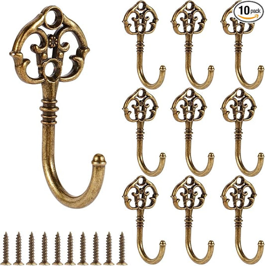 10 PCS Vintage Decorative Wall Hooks, Bohemian Decorative Coat Hook by XHIPY