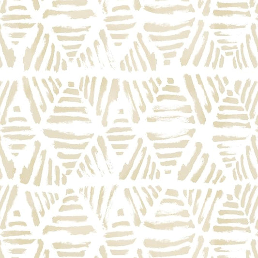 Peel and Stick Wallpaper Boho Wall Paper Geometric Beige and White Contact by Fiula
