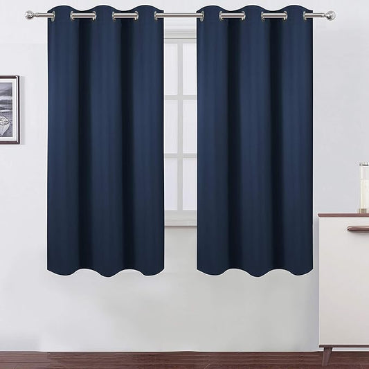 LEMOMO Navy Blue Blackout Curtains 40 x 63 Inch Length/Set of 2 Curtain by Lemomo