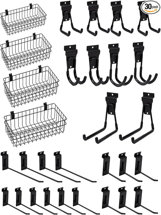 Slatwall Accessories 30 Pcs Slatwall Hook Slat Wall Hanging Hook Garage by FRAYSCENT