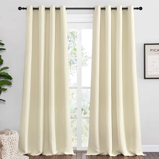NICETOWN Beige Room Darkening Curtains 96" Long by NICETOWN