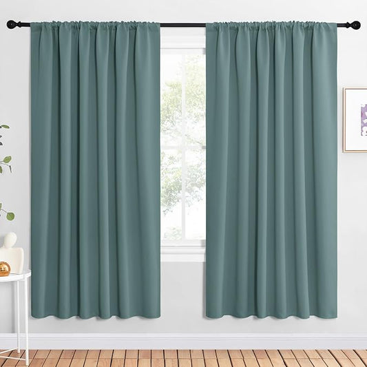 NICETOWN 2 Panels Blackout Curtains, Rod Pocket Window Curtains Room Darkning by NICETOWN