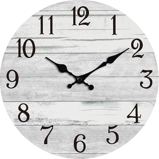 KECYET Wall Clock Battery Operated 8 Inch Gray Silent Non Ticking Country by KECYETWALLCLOCK