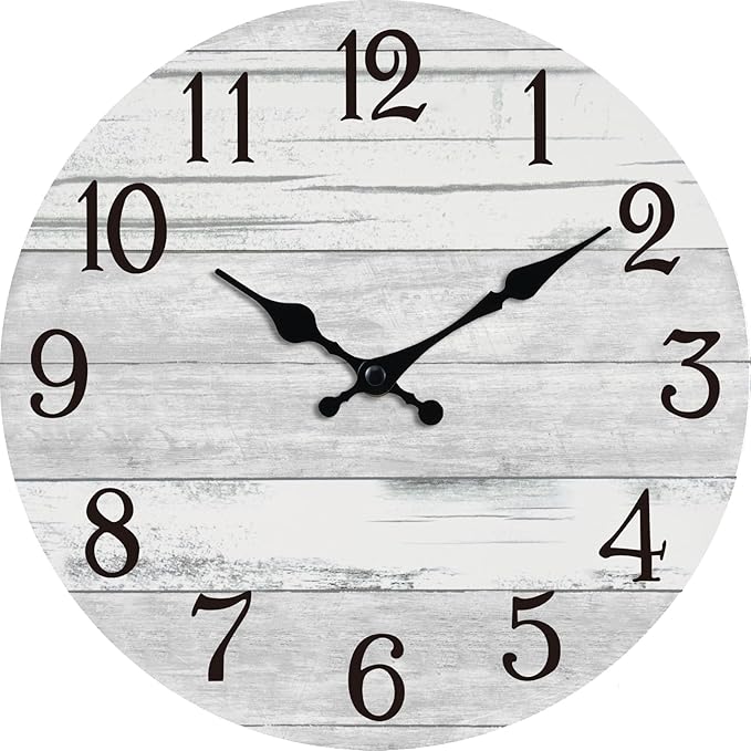 KECYET Wall Clock Battery Operated 10 Inch Gray Silent Non Ticking Country by KECYETWALLCLOCK