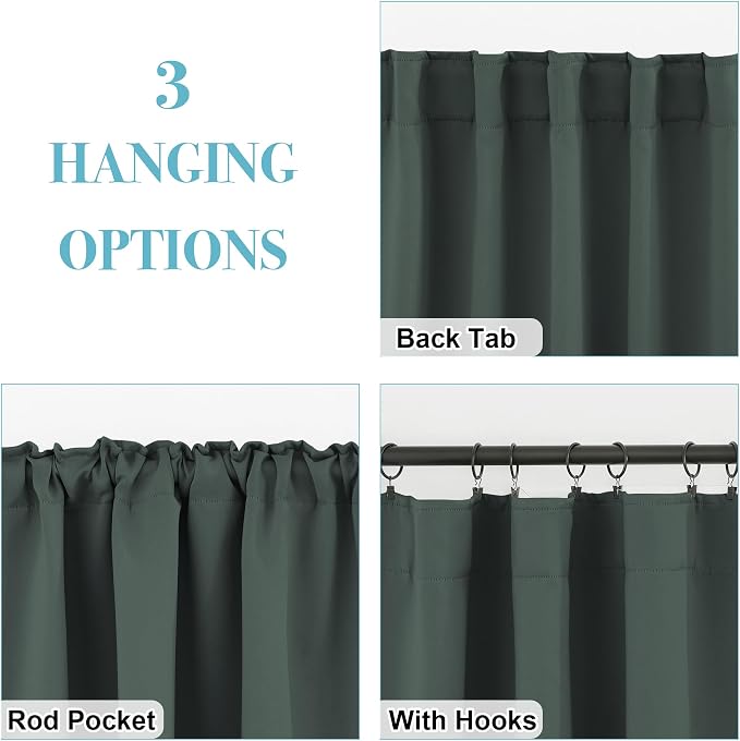 RYB HOME Blackout Curtains for Living Room, Privacy Thermal Insulating Window - Image 2