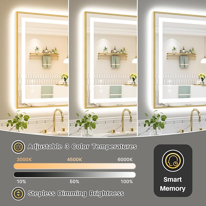 44x30 Inch LED Bathroom Mirror - Image 5