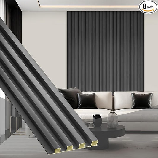 OUZUGIE WPC Acoustic Slat Wall Paneling, Living Room, TV Background, Study Room by OUZUGIE