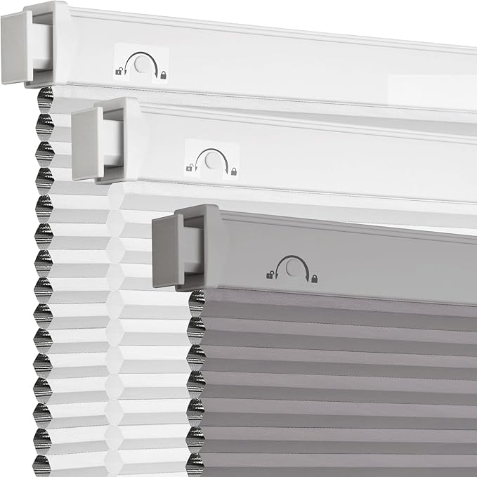Grandekor No Drill No Tools Cordless Cellular Shades, 36.5" W x 64" H, UV by Grandekor