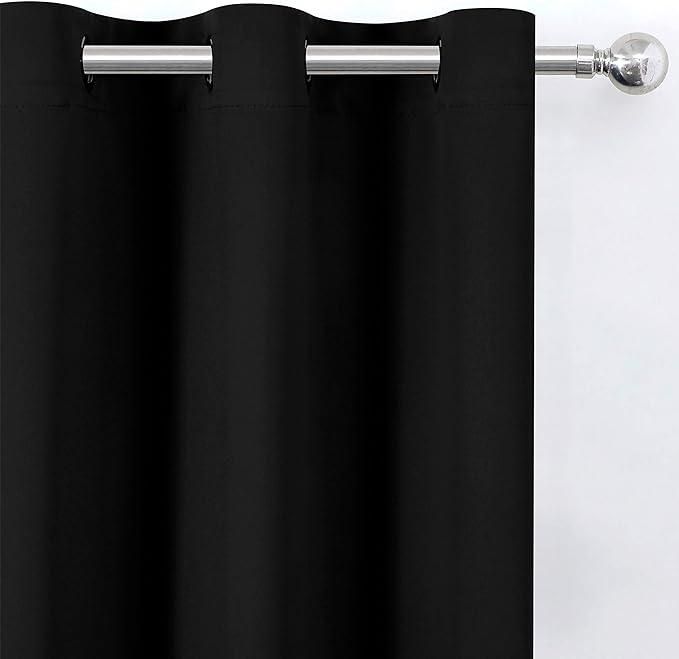 LEMOMO Black Thermal Blackout Curtains/52 x 54 Inch/Set of 2 Panels Room - Image 7