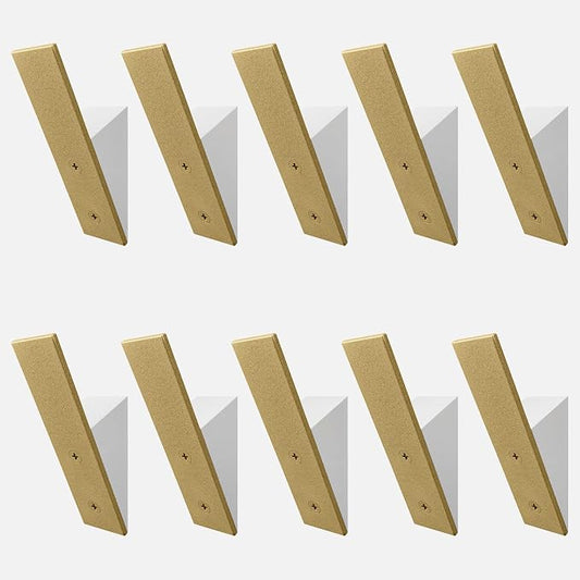 Homeforia Gold Wall Coat Hooks, High End White Wood & Gold Metal Wall Mounted by Homeforia