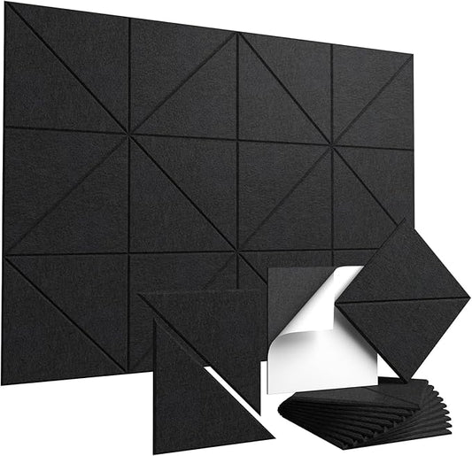 Vieshful Acoustic Panels, Peel & Stick Sound Absorbing Wall Panels, 10 Pack 12" by Vieshful